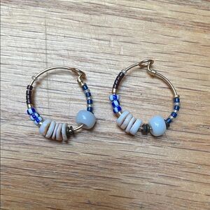 Gold Beaded Hoop Earrings